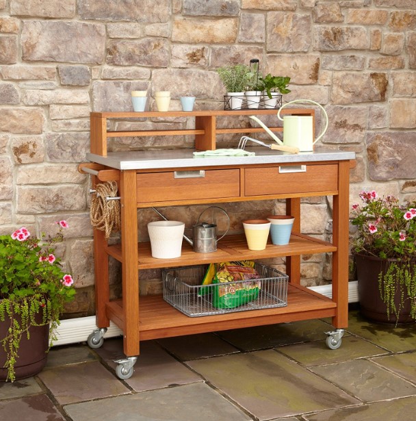 alarming wall mounted potting bench #pottingbenchideas #benchdesign #pottingbench #benchideas