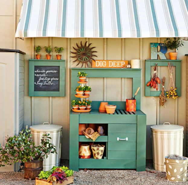 astonishing vinyl potting table #pottingbenchideas #benchdesign #pottingbench #benchideas