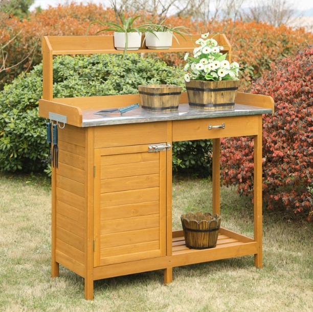 awe-inspiring vinyl potting bench #pottingbenchideas #benchdesign #pottingbench #benchideas