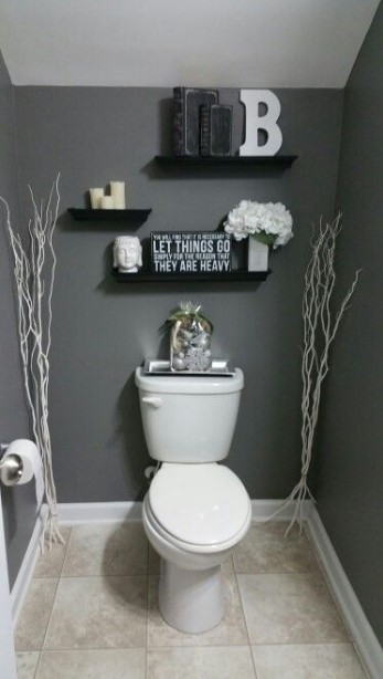 intimidating toilet for small powder room #halfbathroomideas #halfbathroom #bathroomideas #smallbathroom