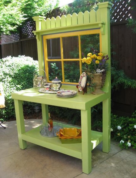 magnificent teak potting table #pottingbenchideas #benchdesign #pottingbench #benchideas