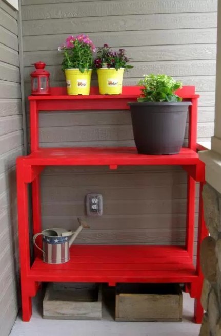 Awesome zinc top potting table #pottingbenchideas #benchdesign #pottingbench #benchideas