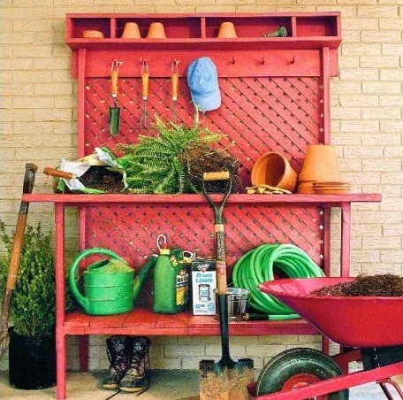 Fascinating zinc top potting bench #pottingbenchideas #benchdesign #pottingbench #benchideas