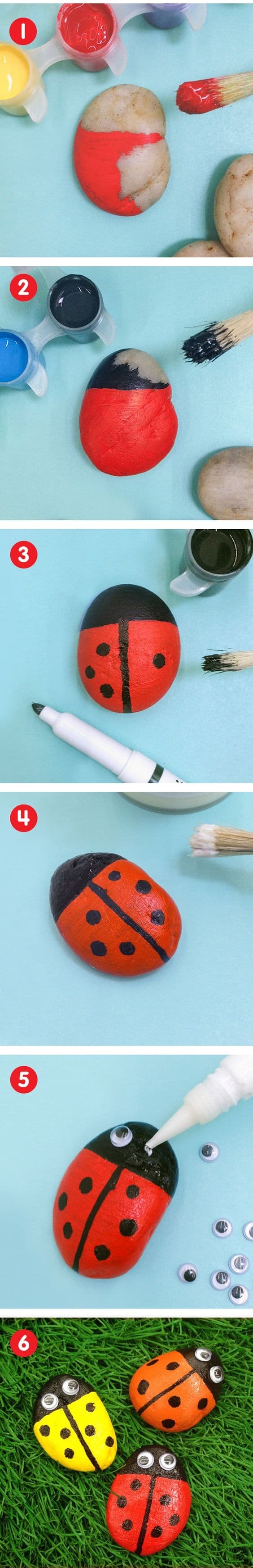 Ladybug Painted Rocks Ideas | How to Make It